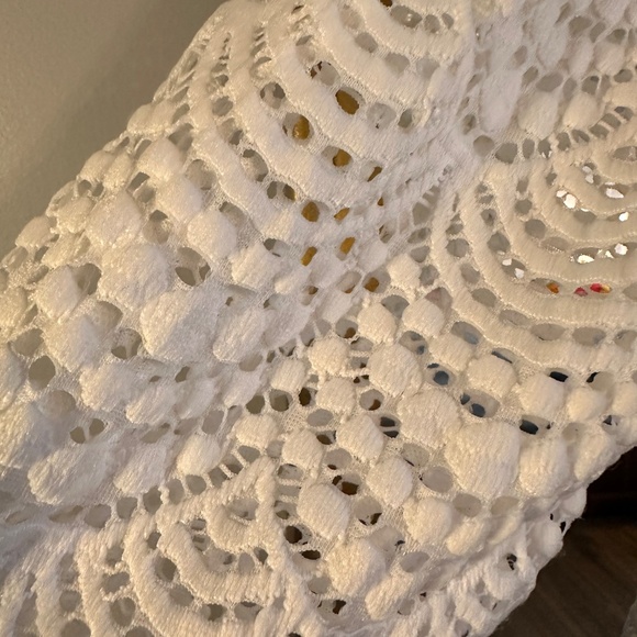 Lilly Pulitzer XXL Geanna Dress Resort White with Scalloped Shell Lace - Picture 4 of 6